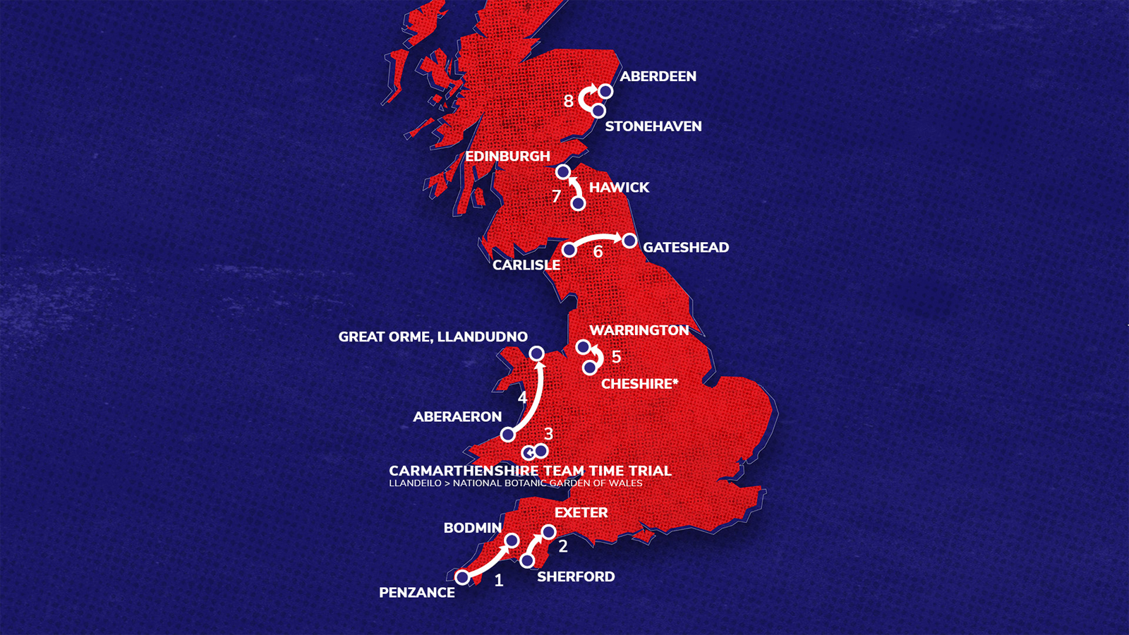 Bản đồ chặng đua trong Tour of Britain 2021